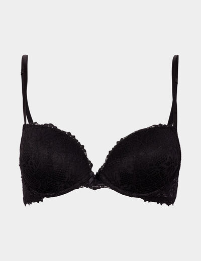Soutien-gorge push up paddé dentelle noir femme