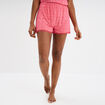 Bas de pyjama short détails dentelle rouge femme