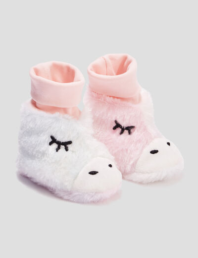 Chaussettes d'intérieur fourrure multicolore bébé fille