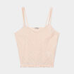 Débardeur broderie anglaise à volants rose clair femme