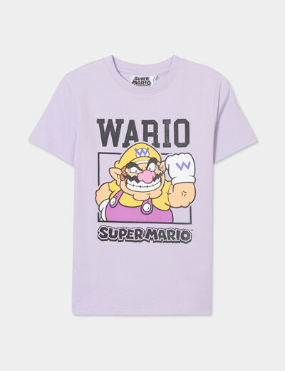 T-shirt manches courtes Mario Wario parme garçon