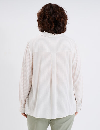 Chemise manches longues beige femme grande taille