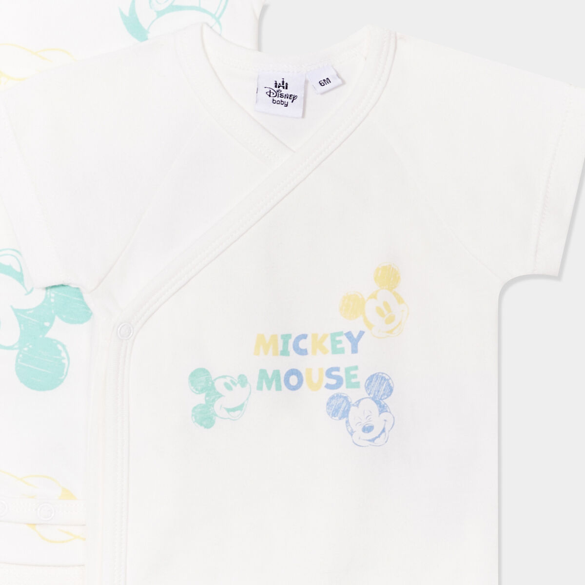 Lot de 2 bodies manches courtes coton ivoire bébé