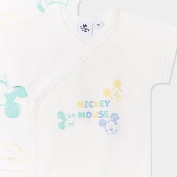 Lot de 2 bodies manches courtes coton ivoire bébé
