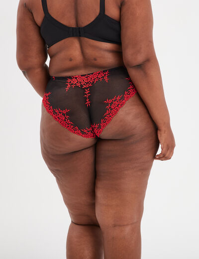 Culotte en dentelle rouge femme grande taille