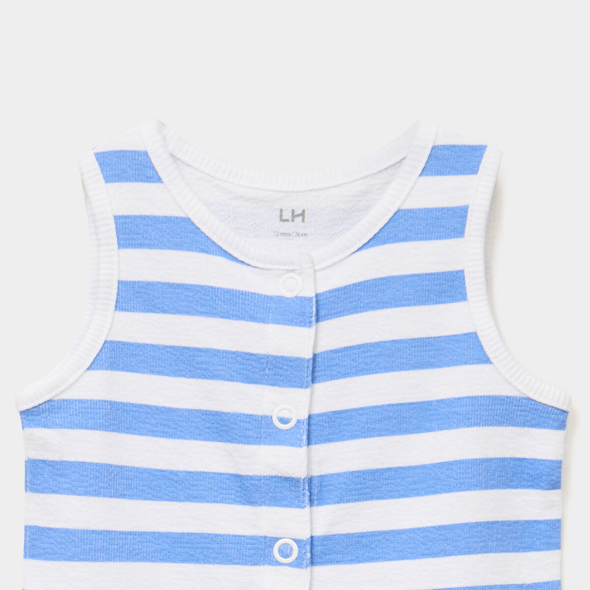 Combishort sans manches coton blanc b&eacute;b&eacute; gar&ccedil;on