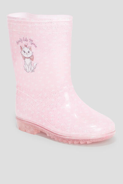 Bottes de pluie à paillettes Aristochats rose fille