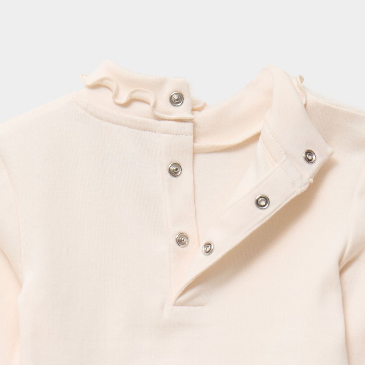 Lot 2 t-shirts sous pulls &agrave; col roul&eacute; beige b&eacute;b&eacute; fille