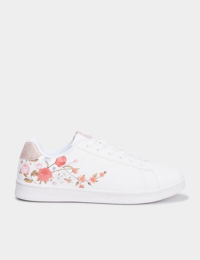 Tennis basses &agrave; lacets blanc femme