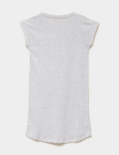 Chemise de nuit courte manches courtes gris clair fille
