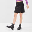 Jupe droite fendue noir femme