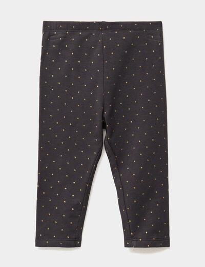 Legging doublé taille élastiquée gris foncé bébé fille