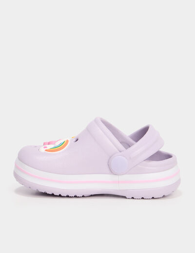 Sabots de plage avec décorations mauve bébé fille