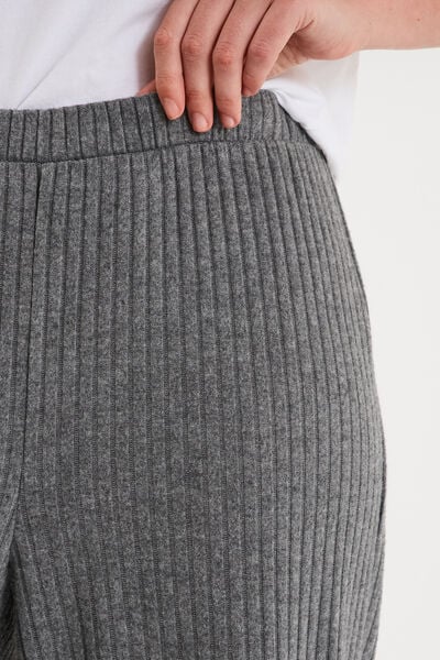 Bas de pyjama large c&ocirc;tel&eacute; long gris fonc&eacute; femme