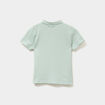 Polo manches courtes à détail brodé vert pastel garçon