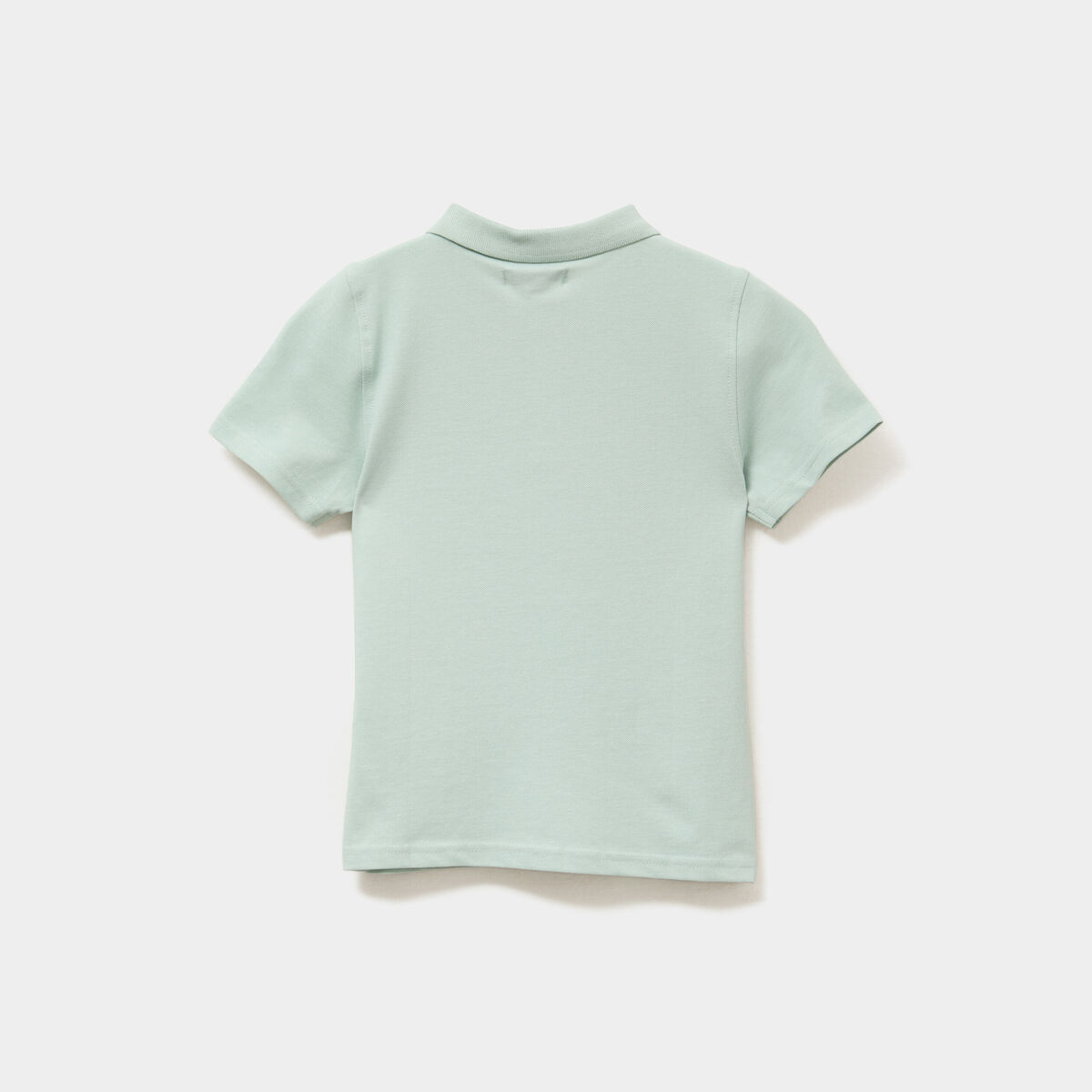 Polo manches courtes à détail brodé vert pastel garçon