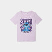 T-shirt manches courtes coton Stitch parme femme