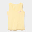 D&eacute;bardeur col rond droit coton jaune clair femme