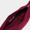Sac banane effet velours c&ocirc;tel&eacute; bordeaux femme
