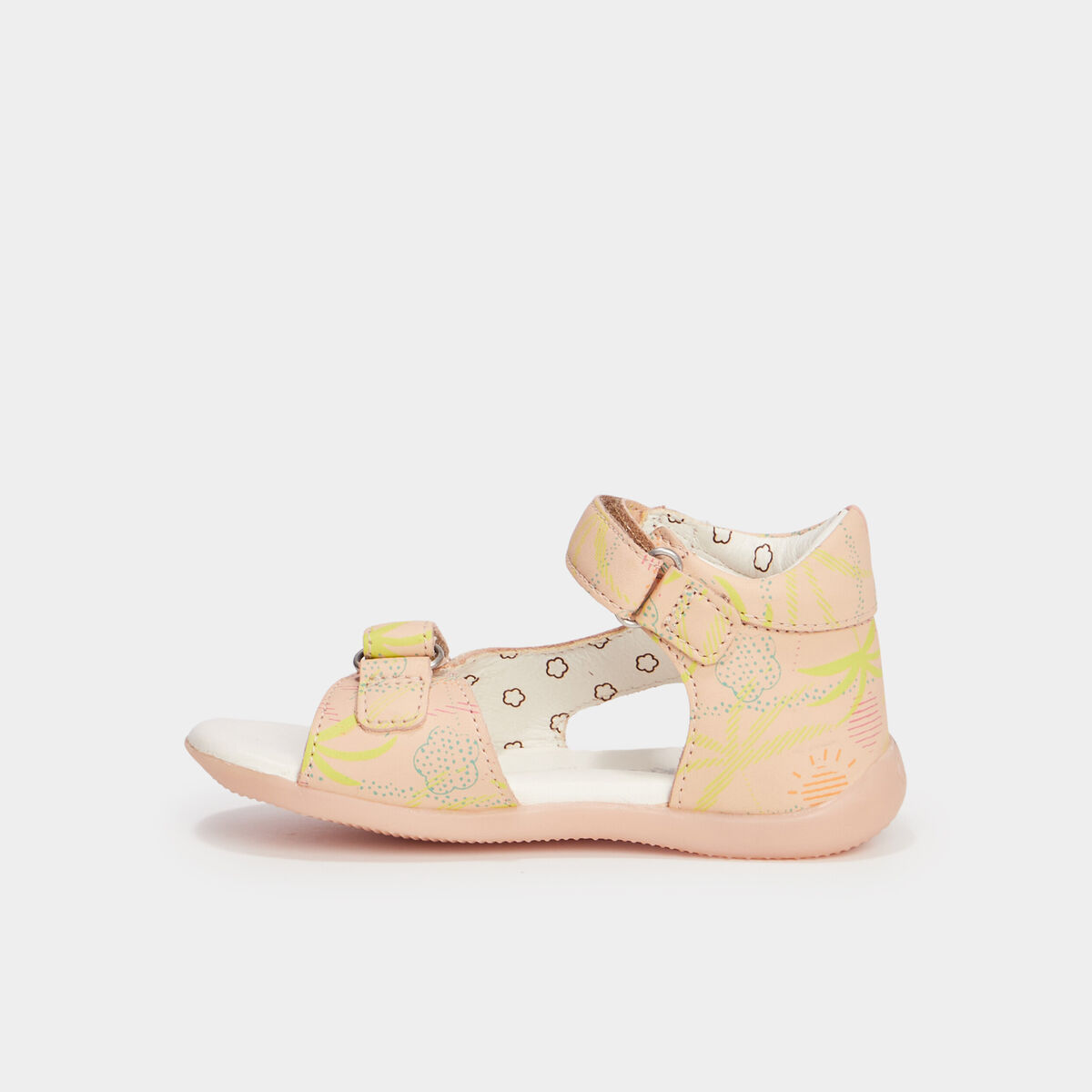 Sandales en cuir Kickers Binsia rose poudrée fille