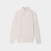 Pull avec col camionneur côtelé beige homme