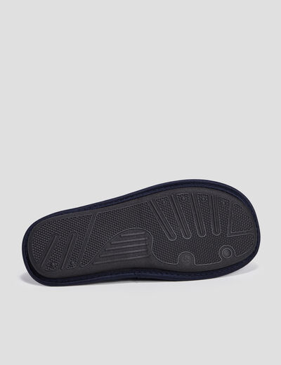 Mules bout rond bleu homme