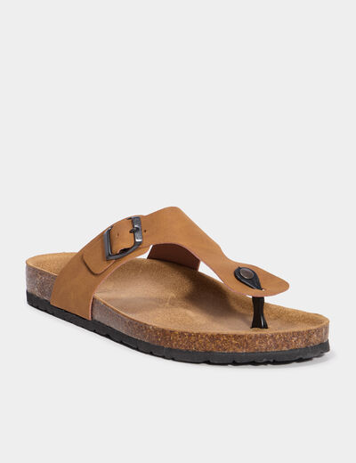Mules avec boucles marron clair homme