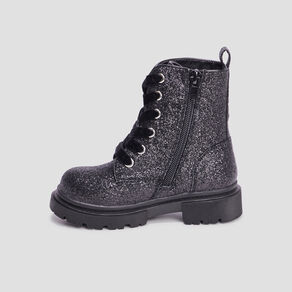 bottines a paillettes crantees noir fille Bottines à paillettes crantées noir fille