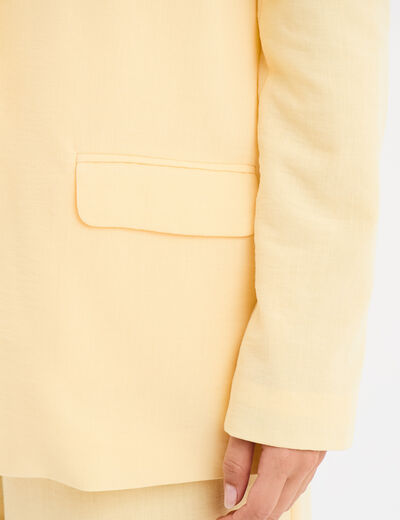 Veste blazer droite jaune clair femme