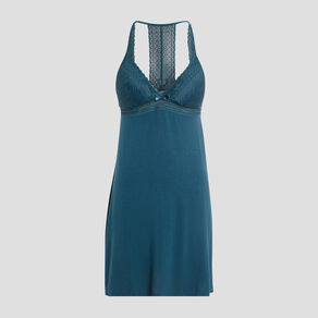 Nuisette à bretelles fluide bleu canard femme