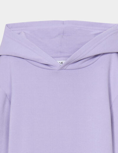 Sweat à capuche hoodie oversize mauve garçon