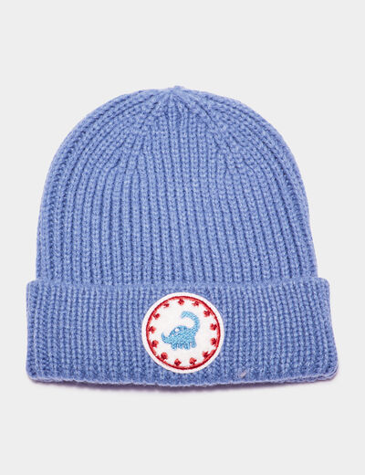 Bonnet tricoté bleu bébé garçon