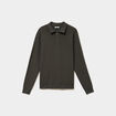 Pull col polo zipp&eacute; manches longues vert homme