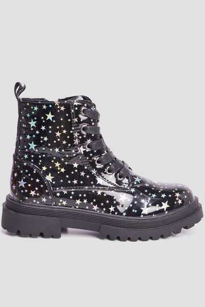Bottines vernies zippées noir fille