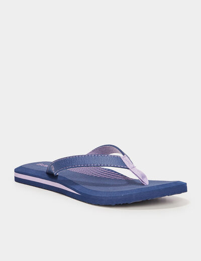 Tongs Isotoner bleu femme