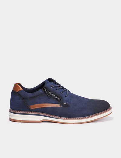 Derbies détails zippés bleu homme
