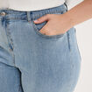 Jeans droit taille haute denim triple stone femme grande taille
