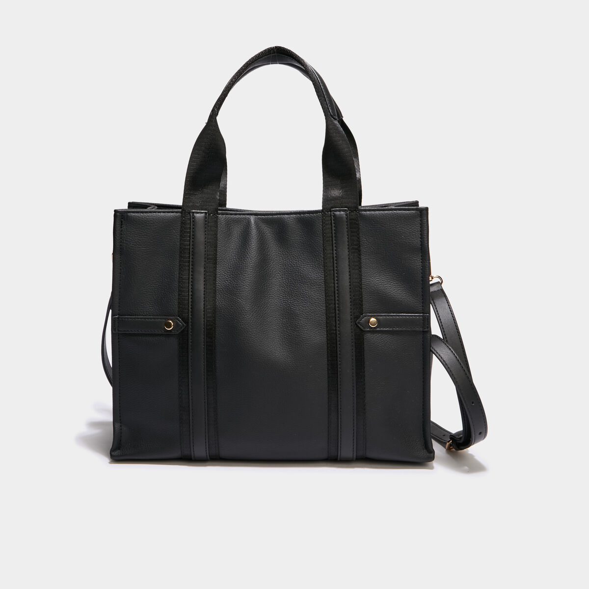Sac &agrave; main avec bandouli&egrave;re noir femme