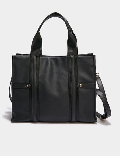 Sac &agrave; main avec bandouli&egrave;re noir femme