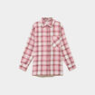 Chemise manches longues coton rose poudr&eacute;e femme