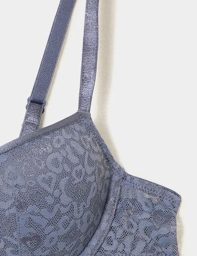 Lot 2 soutiens-gorge corbeille paddé bleu gris femme