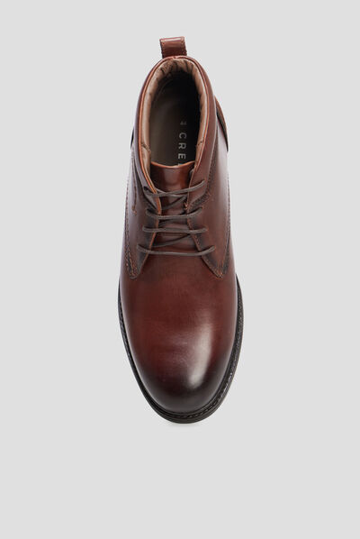 Bottines à lacets en cuir Creeks Brownie marron homme