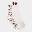 Lot 2 paires chaussettes de No&euml;l marron femme