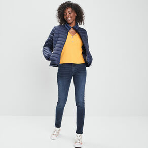 doudoune legere droite courte bleu marine femme Doudoune légère droite courte bleu marine femme