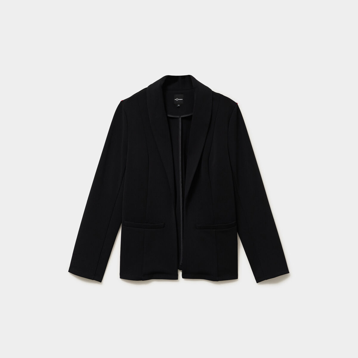 Blazer col tailleur manches longues noir femme