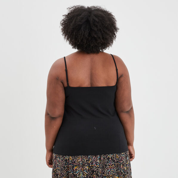 debardeur col rond bretelles fines noir femmegt Débardeur col rond bretelles fines noir femme grande taille
