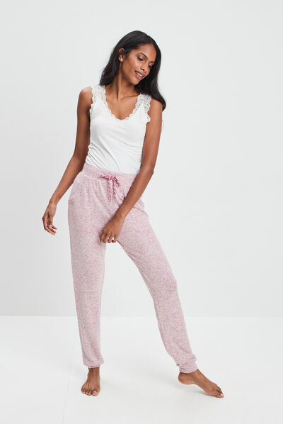 Bas de pyjama rose framboise femme