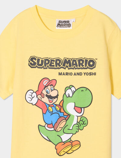 T-shirt manches courtes coton Mario jaune garçon