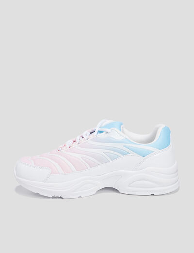 Baskets running &agrave; lacets multicolore fille