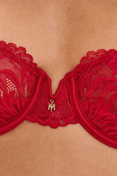 Soutien-gorge embo&icirc;tant dentelle rouge femme